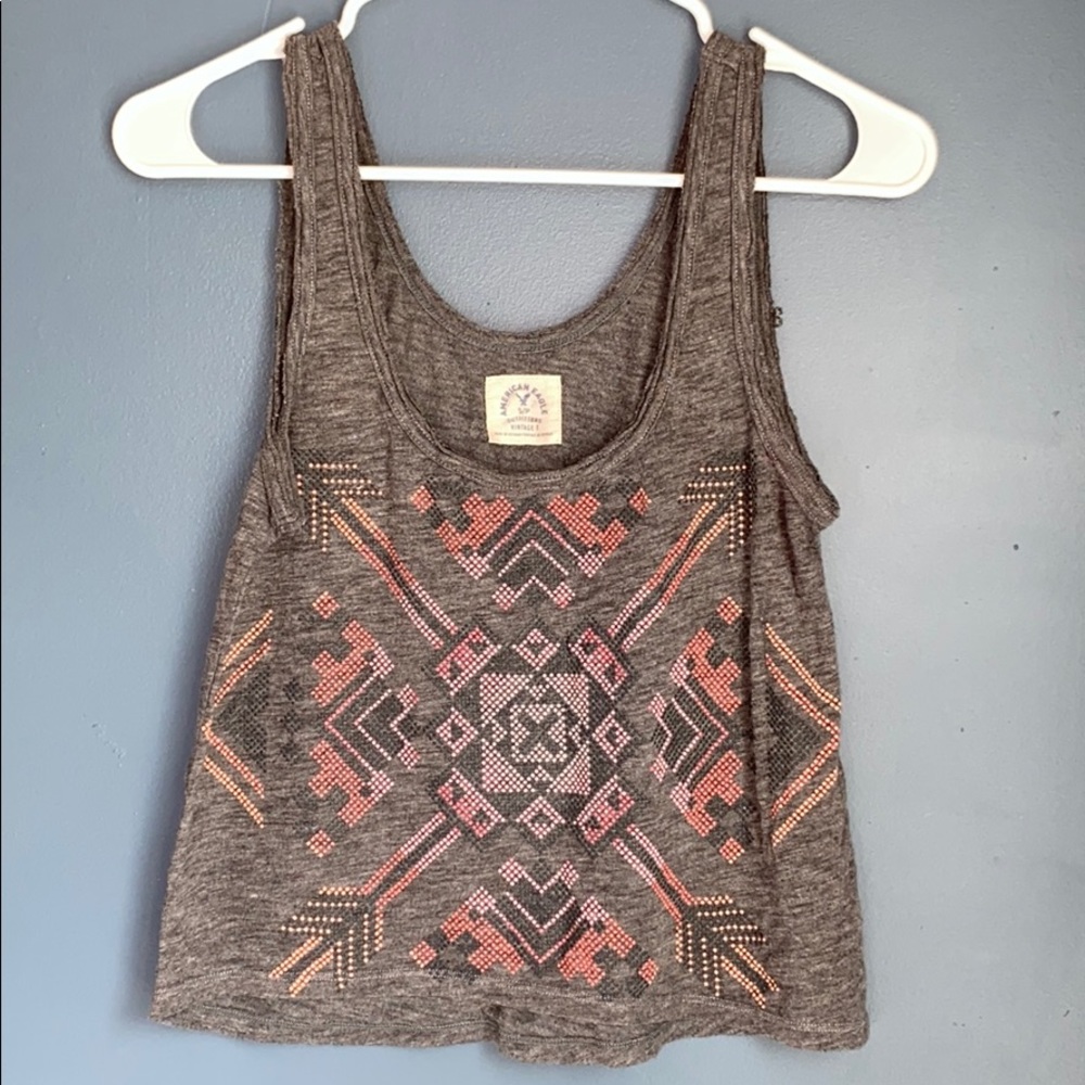 AE Cropped Tank with Aztec Print